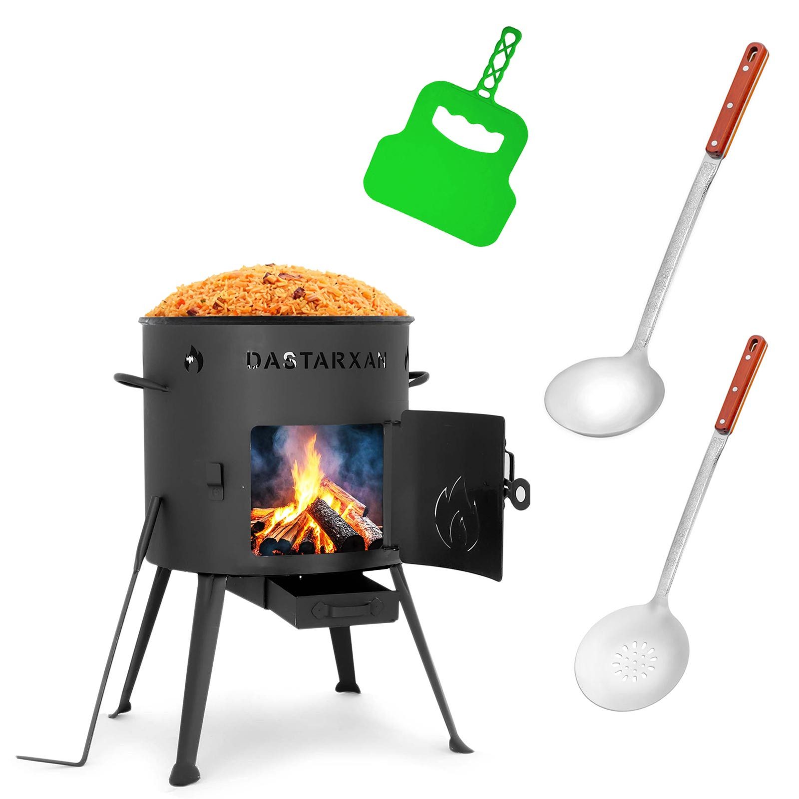 BIG-PAN Feuerstelle Ø36cm Uchag 8L Kazan flacher Kasan Utschak Utschag Zubehör Feldküche