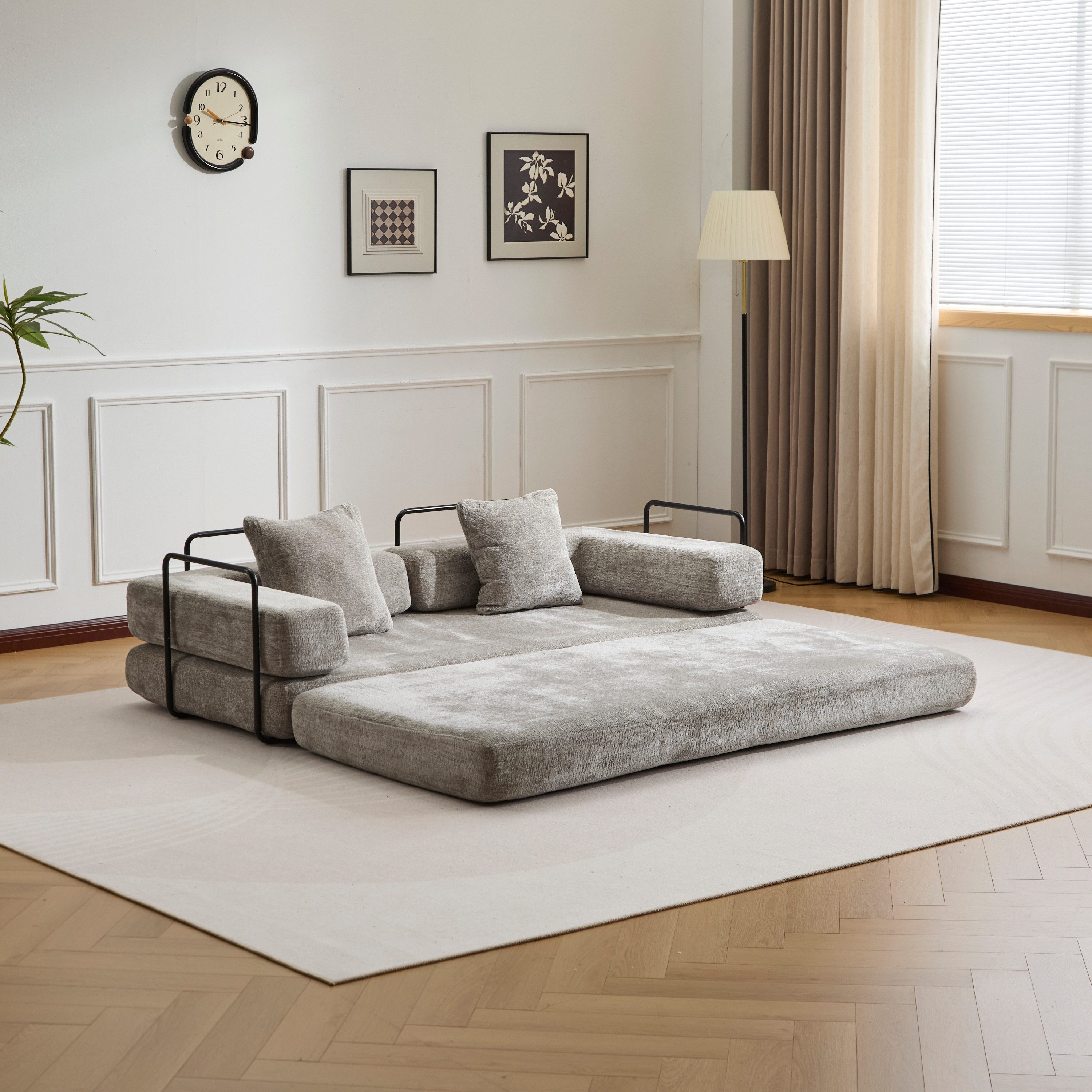 Leawin Sofa 4-in-1 Wohnzimmersofa mit Schlaffunktion – faltbares Sofa, Platzsparendes Design für kleine Räume – Sofa, Liege und Bett in einem