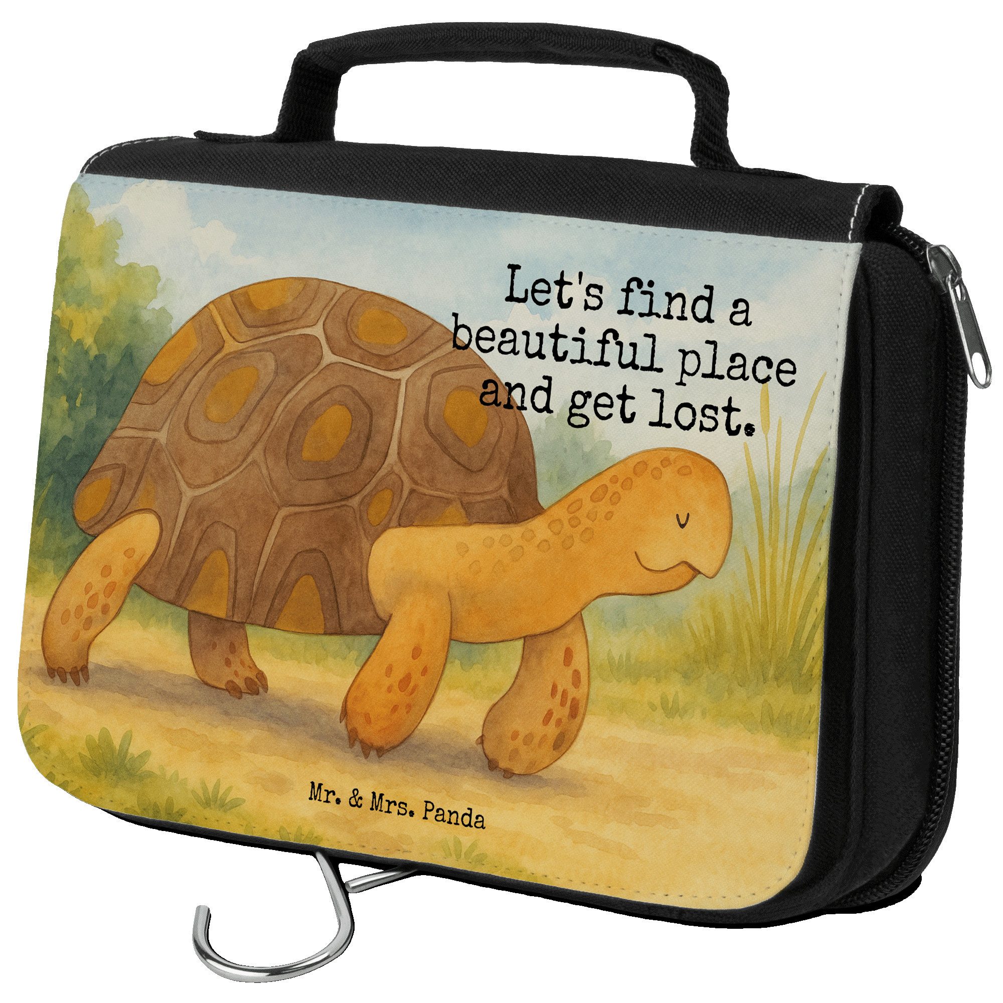 Kulturbeutel Schildkröte Marschieren Design, Kosmetikbeutel, Weiß, Schminktasche