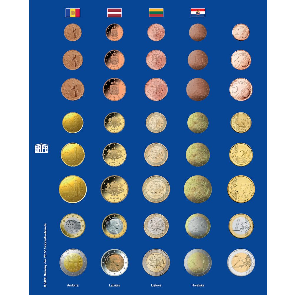 Safe-Album Münzetui TOPset Ergänzungsblatt 7817-5, Für Euro-Kursmünzensätze ohne Kapseln