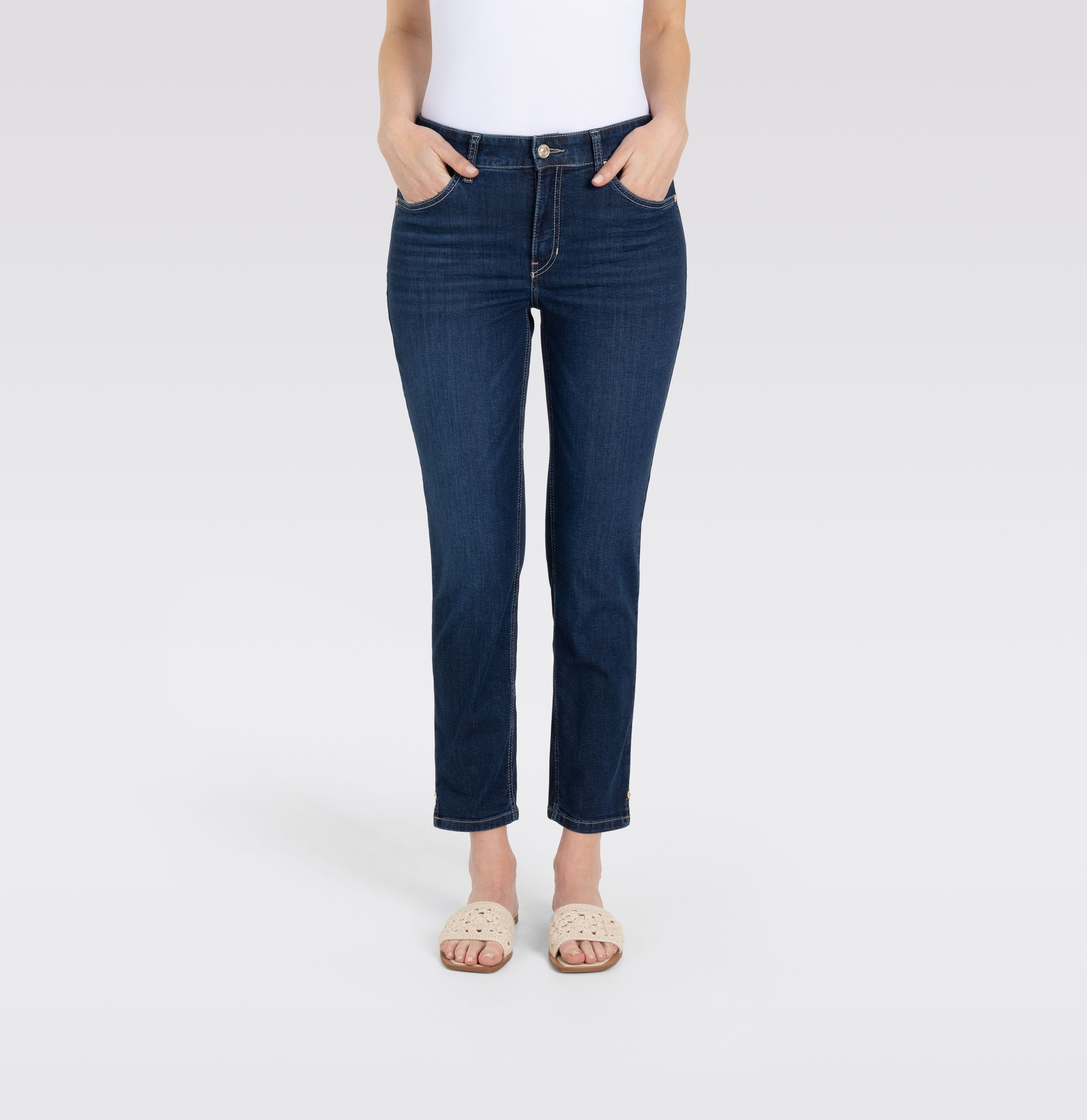 Stretch-Jeans MAC MELANIE 7/8 new basic wash 5045-90-0352 D845 - ULTRALIGHT