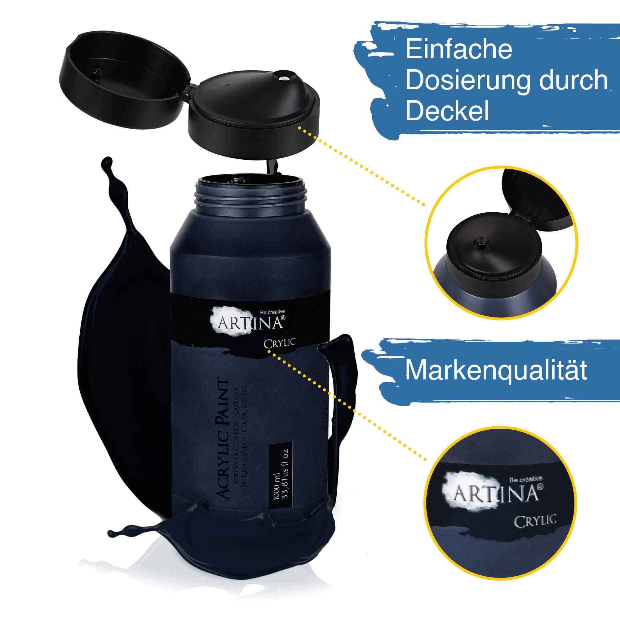 Artina Bastelfarbe, Artina Crylic Farbe 28x9x9cm Acrylfarbe