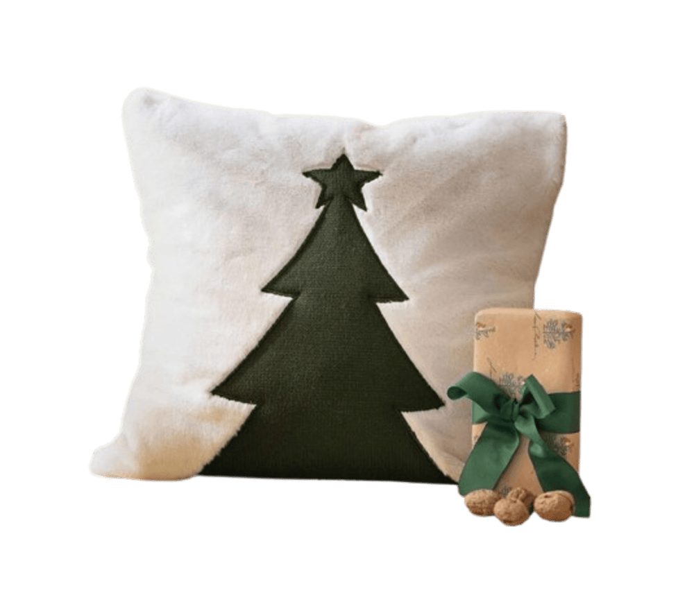 Home-trends24.de Kissenhülle Tannenbaum Kunstfell Weihnachtsbaum 45x45cm De günstig online kaufen