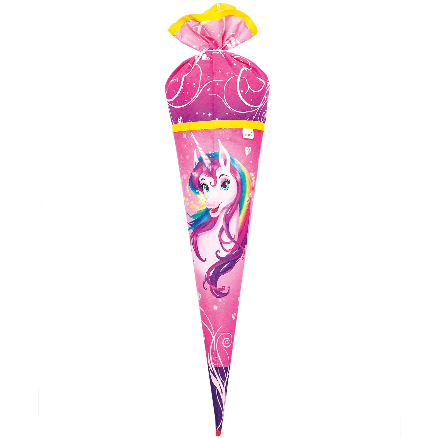 Roth Schultüte Roth Motiv-Schultüte Stoffwunder Einhornportrait, 70cm, rund, Verschluss Stoff