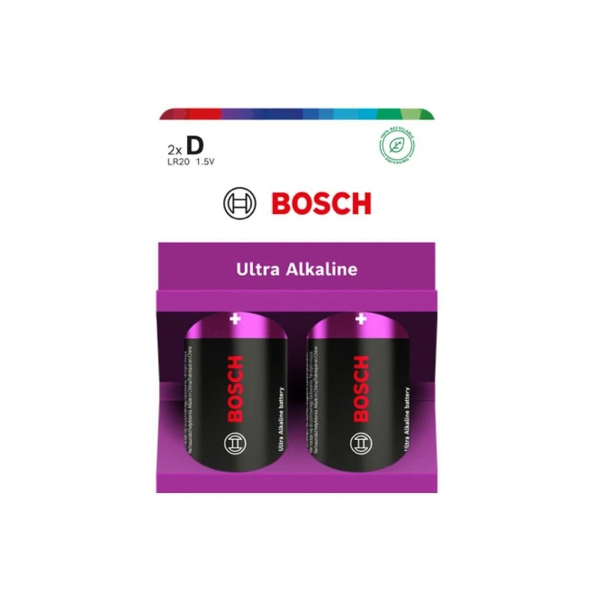 BOSCH Bosch Batterie D ULTRA ALKALINE 2 Stück LR20UA2B/00 Verlängerungskabel