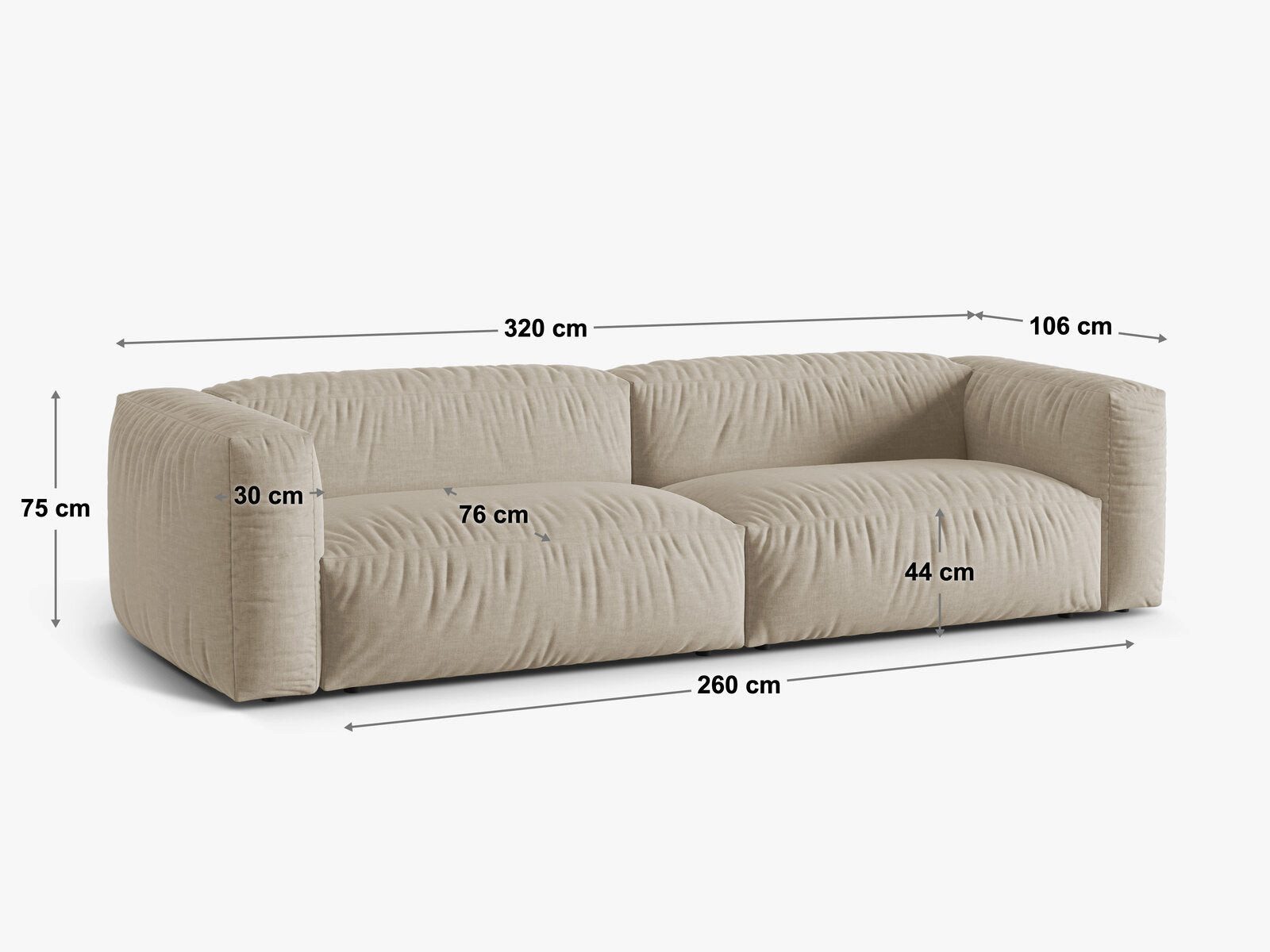 Micadoni Sofa Martina, 4-Sitzer