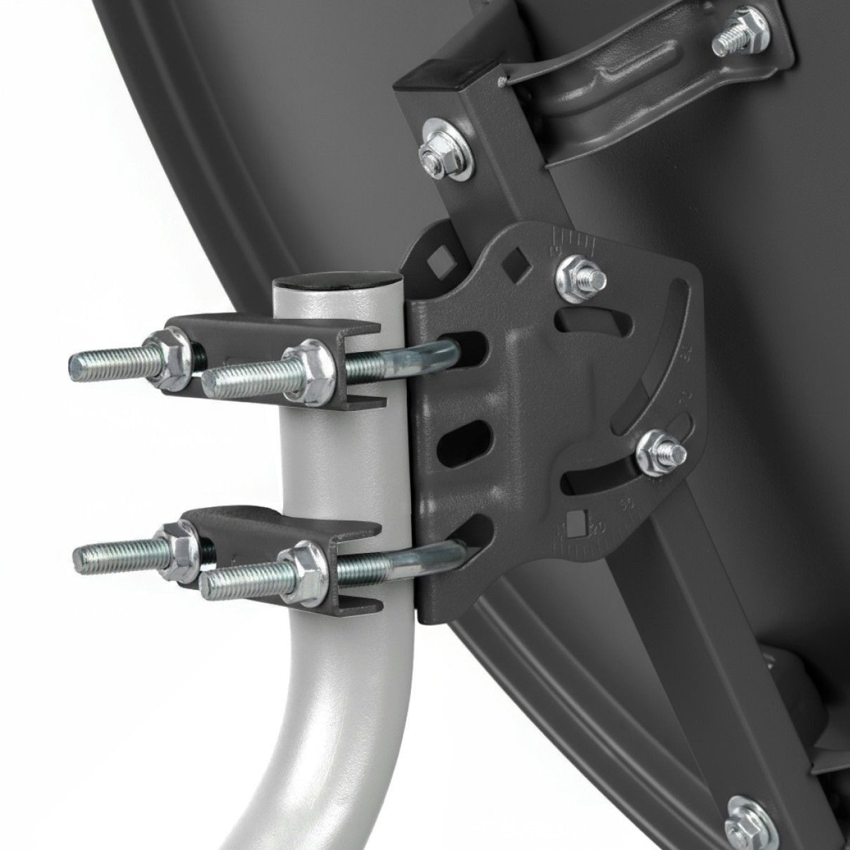 ARLI 60cm HD SAT Anlage grau + Octo LNB + Satfinder SAT-Antenne (60 cm, Stahl, 8 Teilnehmer grau UHD 4K Satellitenschüssel Satelliten Antenne 60 cm)