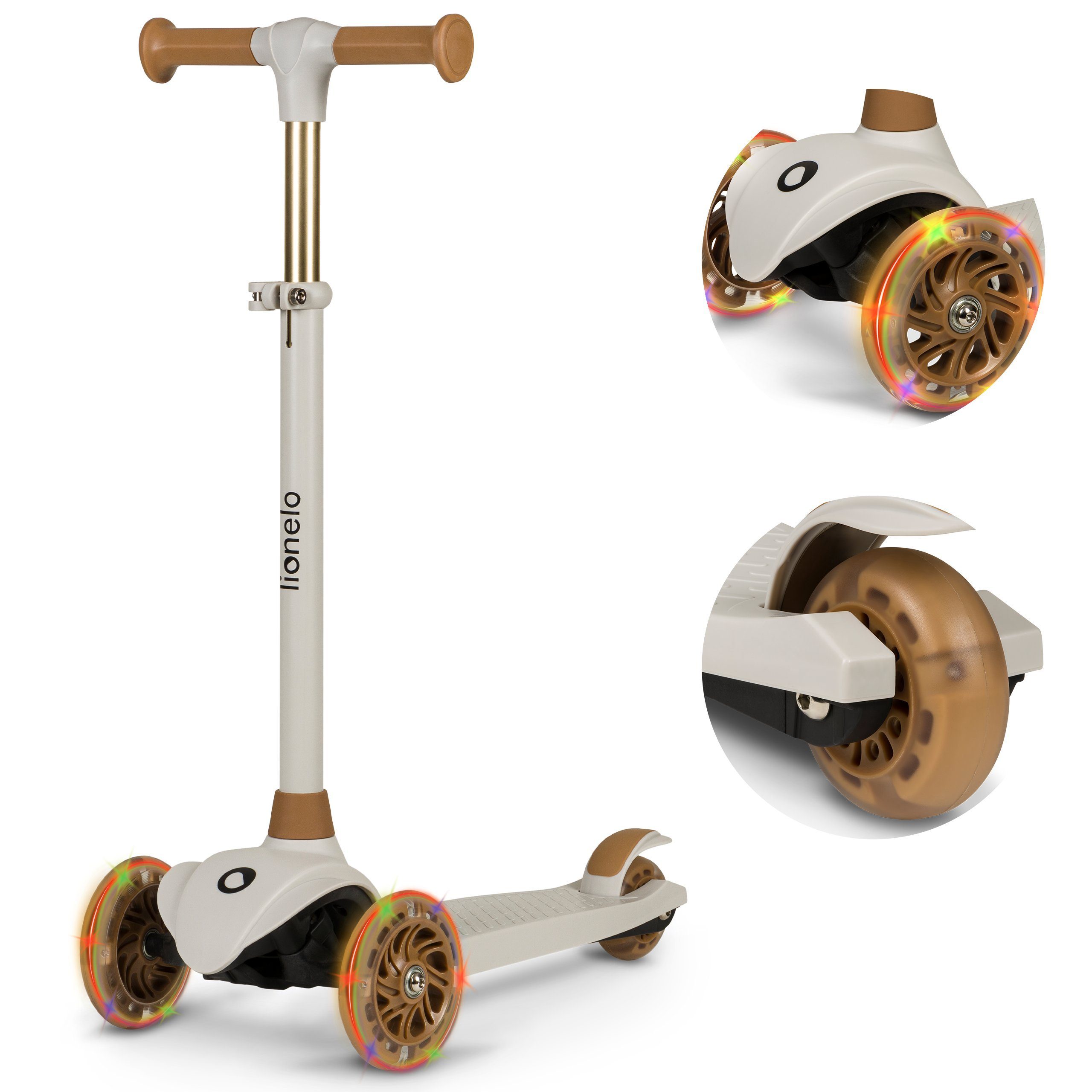 lionelo Dreiradscooter JESSY, (Set, Set), 3 Räder/LED-Räder/Lenker 65–80cm