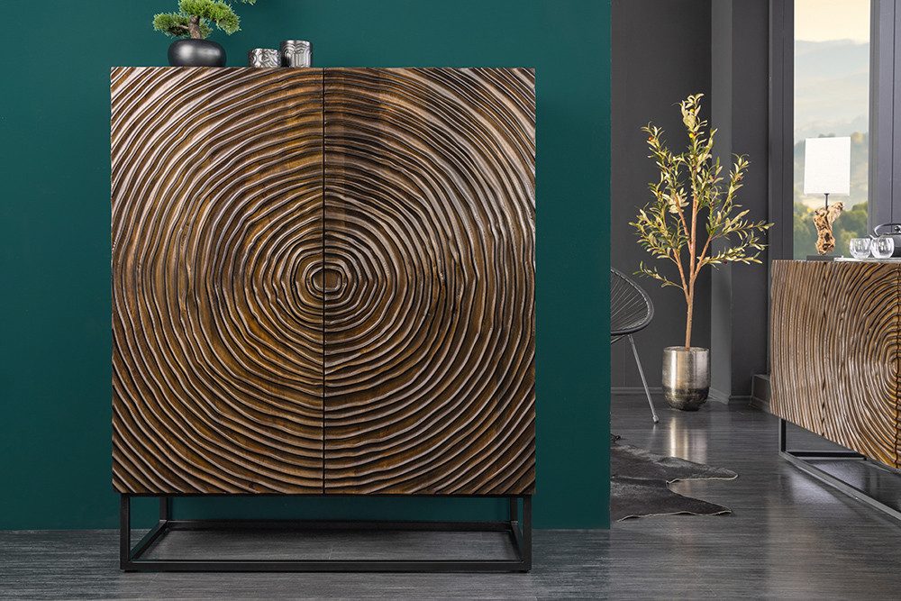 riess-ambiente Highboard ZEN CIRCLES 120cm dunkelbraun / schwarz (Einzelart günstig online kaufen