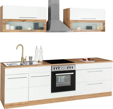 Kochstation Küchenzeile KS-Wien, Breite 260 cm, wahlweise mit E-Geräten