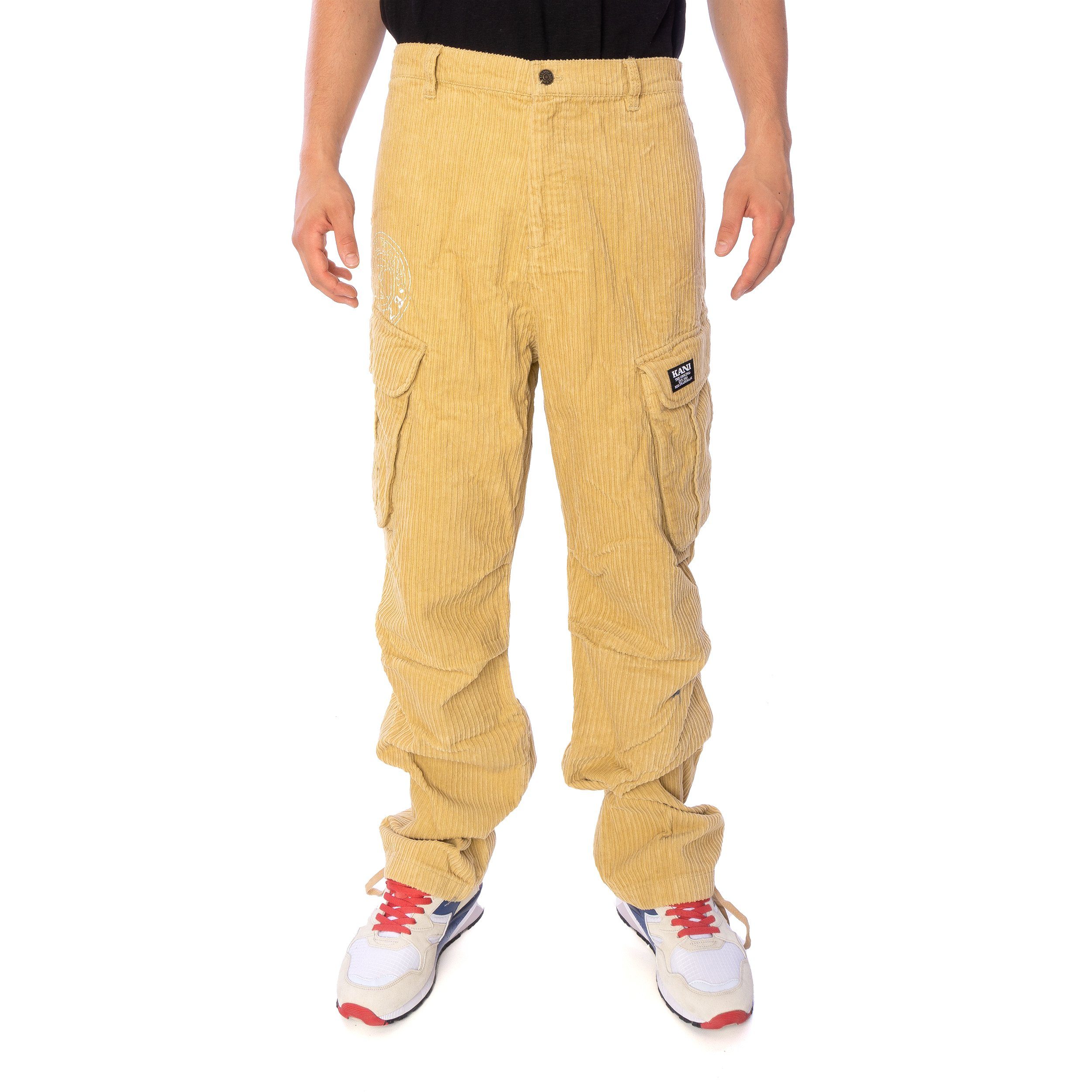 Karl Kani Stoffhose Karl Kani Retro Corduroy Cargo Pant Hose Herren sand