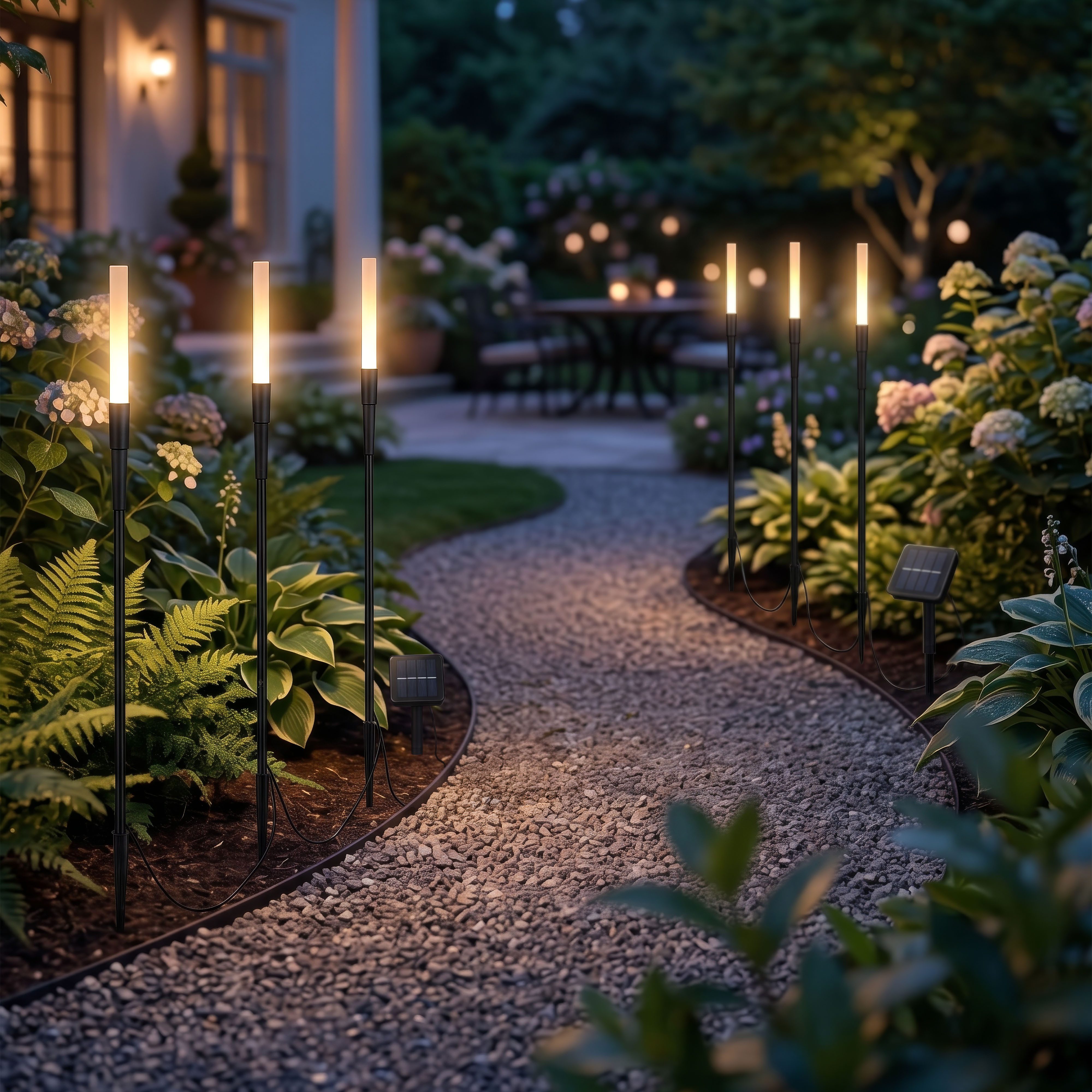 Northpoint LED Gartenleuchte Solar Gartenstecker 6er-Set mit Dämmerungssensor Außen