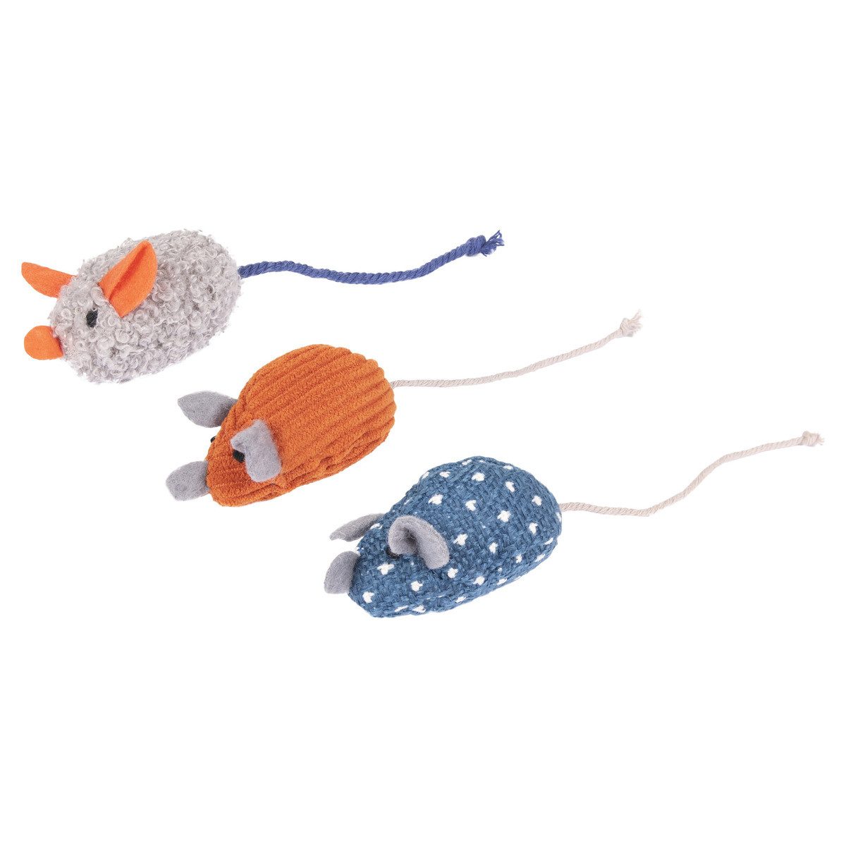 Tierkuscheltier Katzenspielzeug Floera Maus blau