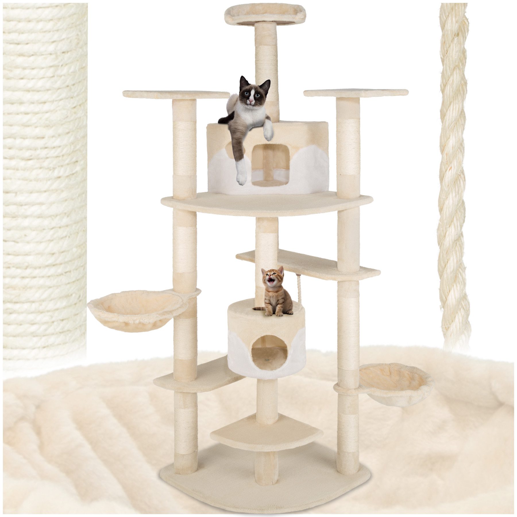 Kratzbaum Katzenbaum Fippi 201 cm Diverse Farben beige-Weiss