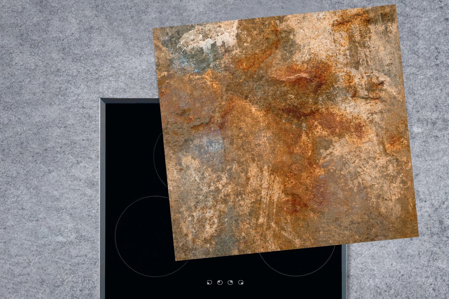 Gold - Arbeitsplatte - cm, MuchoWow für Herdblende-/Abdeckplatte küche Bronze, Ceranfeldabdeckung, 78x78 Vinyl, Rost (1 tlg),