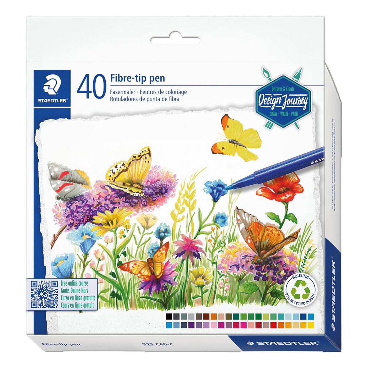 STAEDTLER Filzstift triplus color 323, (40-tlg), 40er-Set