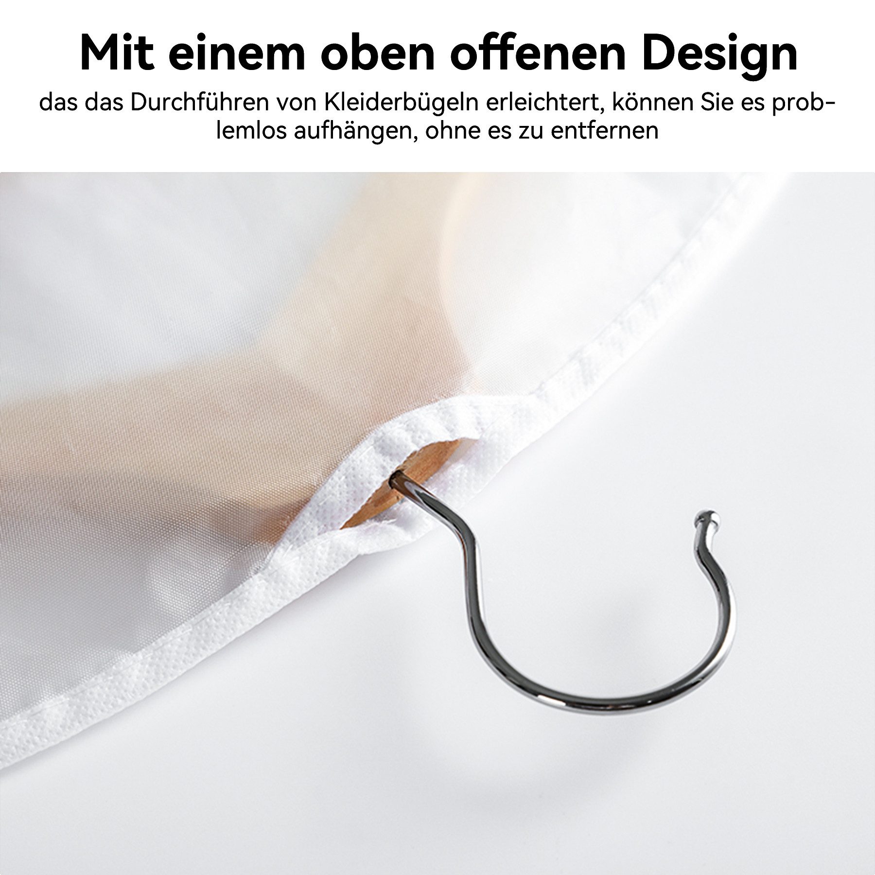 Mutig Kleidersack Kleidersack 6 Stück Kleidersack Anzug 60x140 cm Atmungsaktiver Stoff (Insektensichere durchsichtige Anzugtaschen, wasserdichte Kleidersäcke, K – Bild 4 von 5