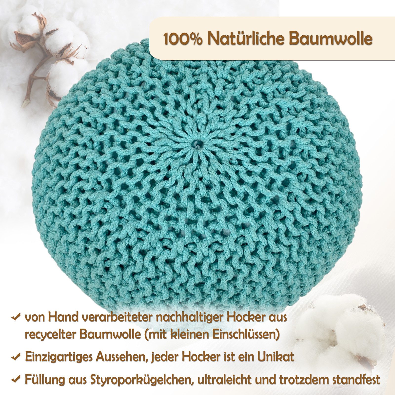 Amagohome Sitzhocker Strickhocker Pouf Ø45 o. günstig online kaufen