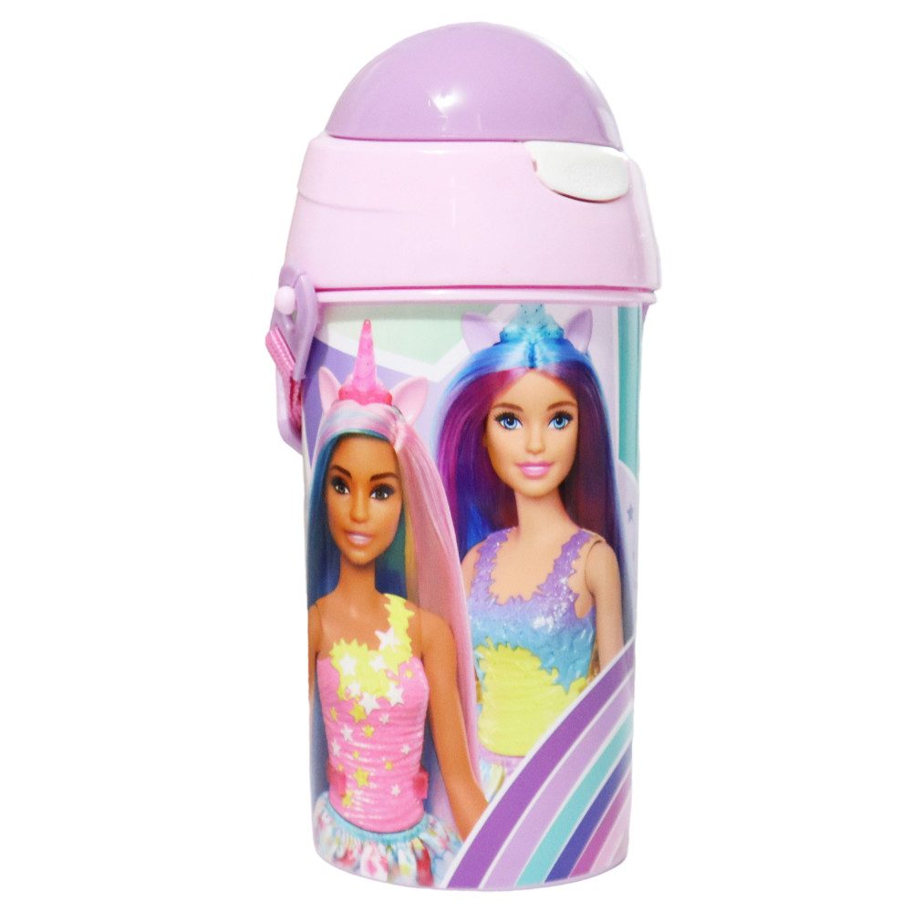 Barbie Trinkflasche Barbie Kinder Sport Wasserflasche Flasche Trinkhalm Griff 500 ml