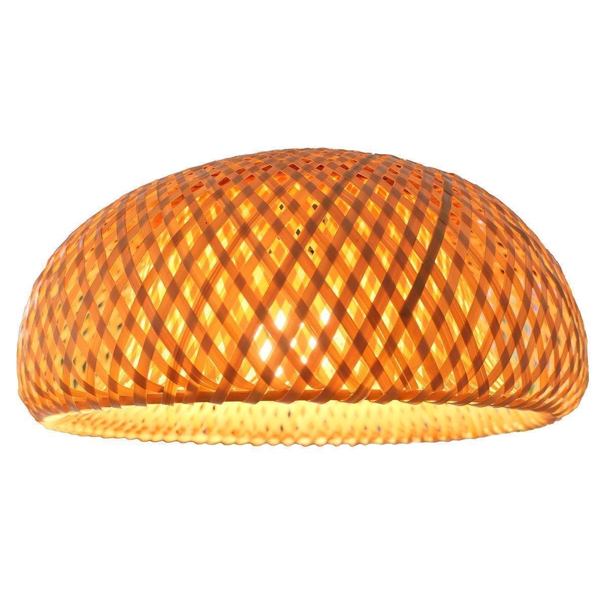 BOURGH Lampenschirm BOURGH Bambus Lampe GROSSETO Ø35cm mit Fassung E27 u. Kabel, Schöner Lichtwurf