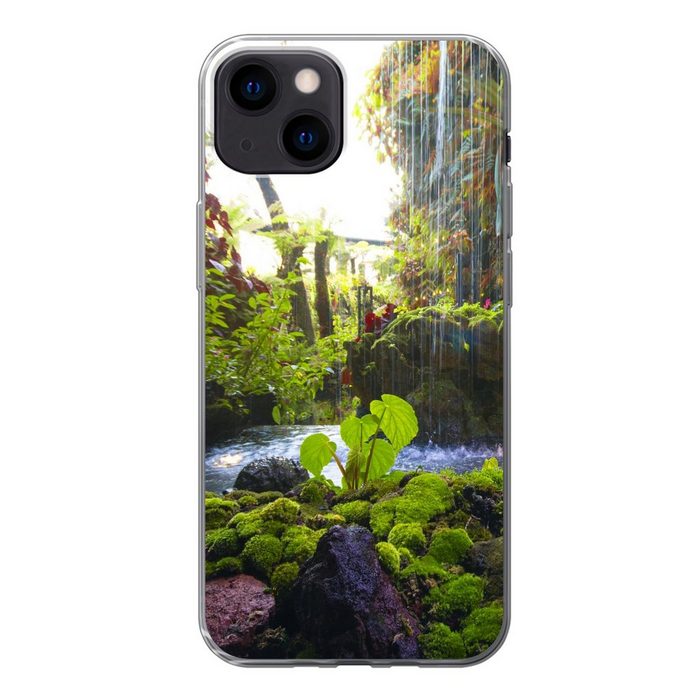 MuchoWow Handyhülle Tropischer Wasserfall Handyhülle Apple iPhone 13 Smartphone-Bumper Print Handy
