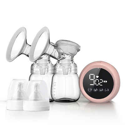 Mmgoqqt Doppelmilchpumpe »Milchpumpe Elektrische Milchpumpe, Milchpumpe Tragbare mit LED-Touchscreen, BPA-frei, Doppelmilchpumpe für unterwegs und zu Hause«
