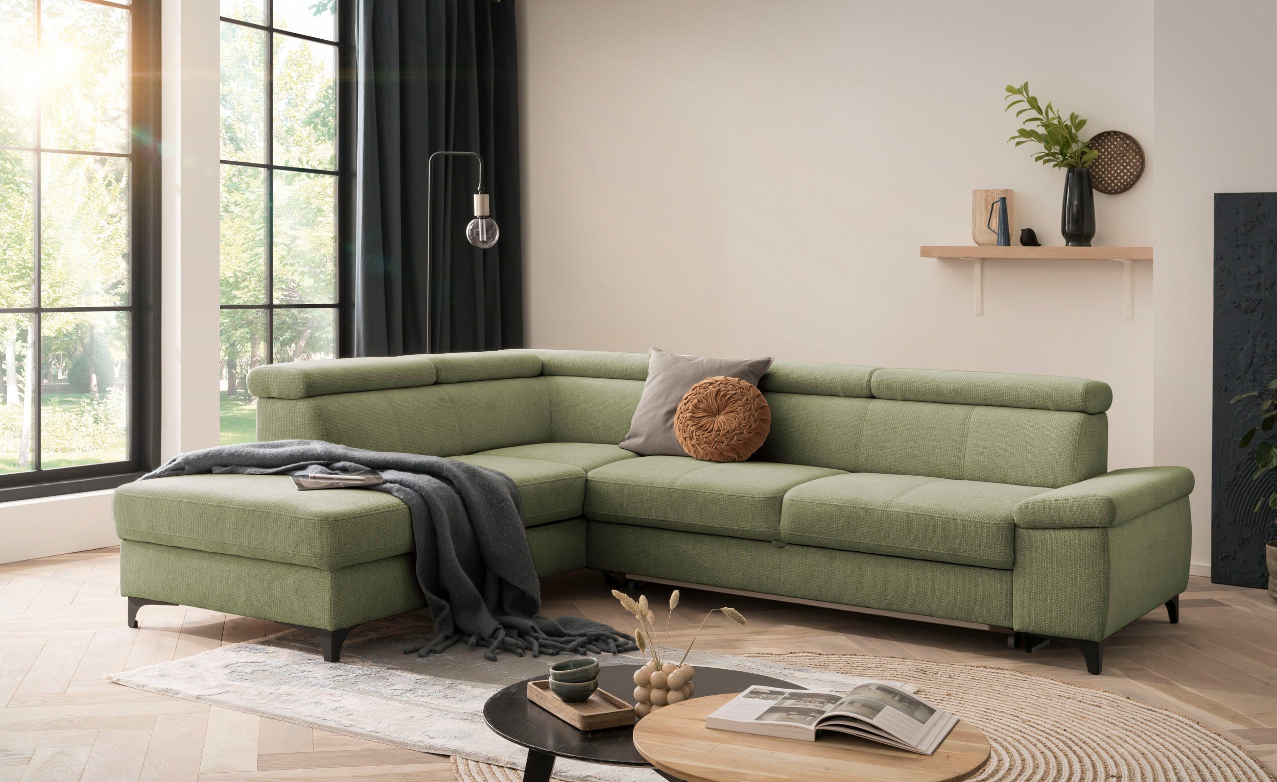 XDREAM Ecksofa Samos, mit Schlaffunktion, Bettkasten günstig online kaufen