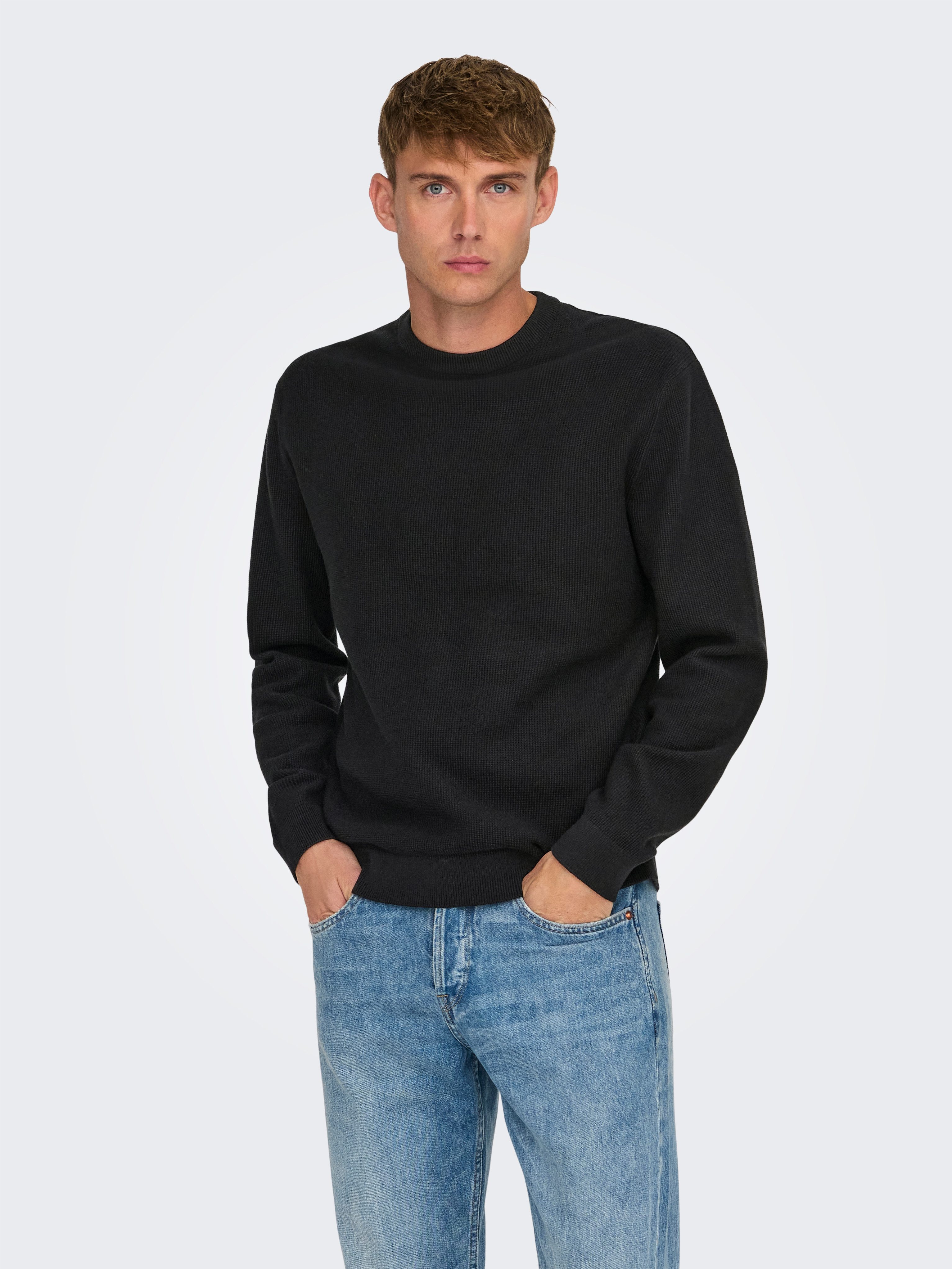 Rundhalspullover ONSTONY DS 12 LS WAFFLE CREW KNIT
