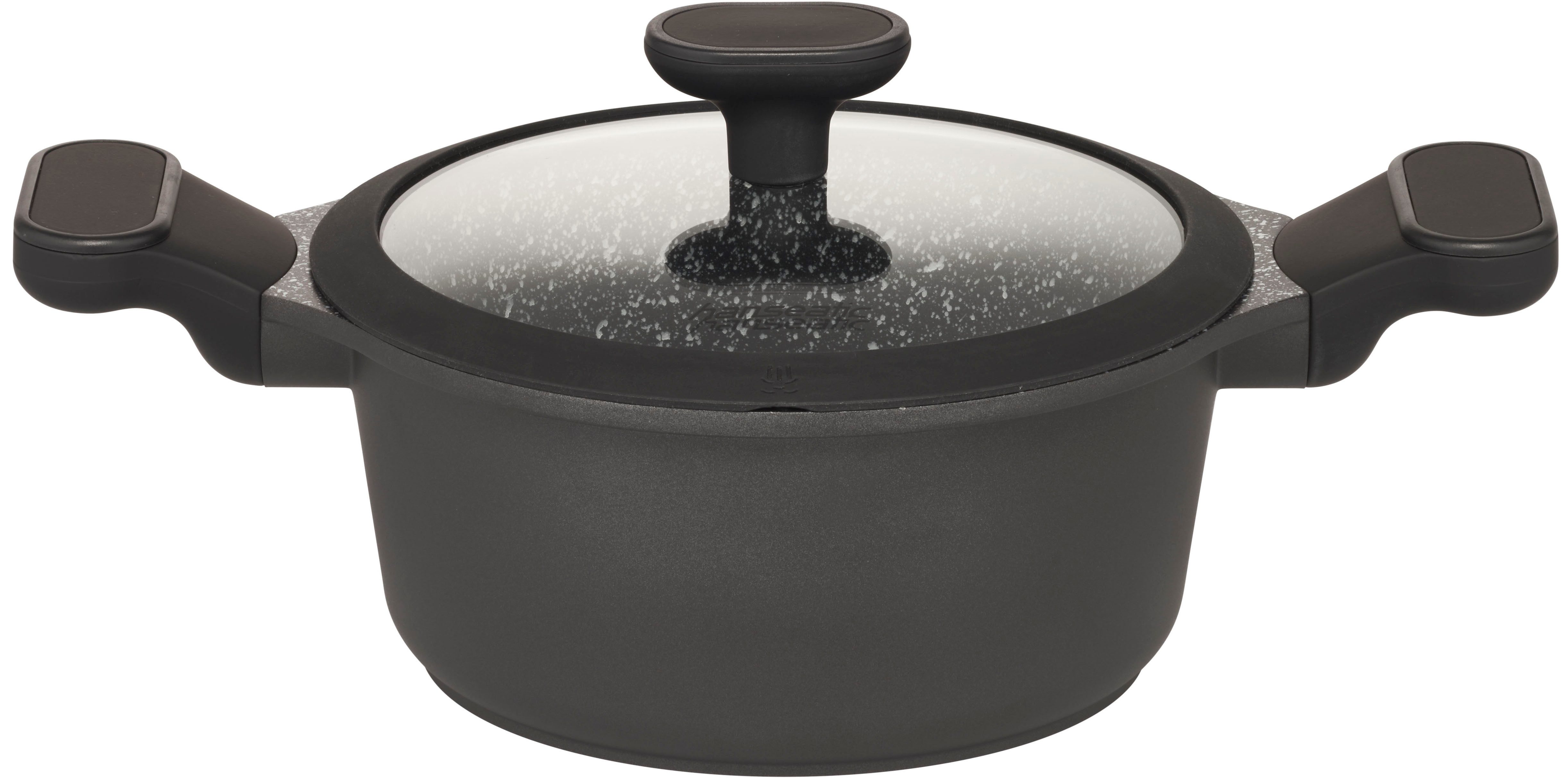 Hanseatic Topf-Set Black Edition, mit langlebiger VITAFLON® GRANIT Antihaft-Versiegelung, Aluminiumguss (Set, 10-tlg), Kochtopf-Set im modernen Design mit formschönen Soft-Touchgriffen