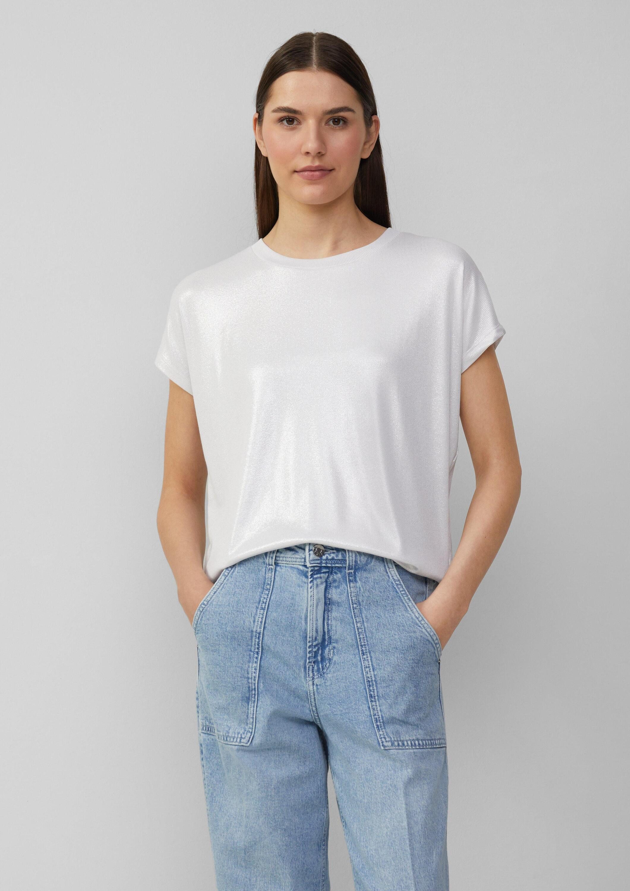 s.Oliver Kurzarmshirt T-Shirt Schimmerndes T-Shirt mit günstig online kaufen