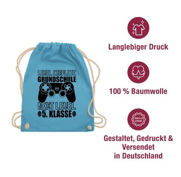 Shirtracer Turnbeutel Level complete - Grundschule Next Level 5. Klasse, Schulanfang & Einschulung Geschenk Turnbeutel