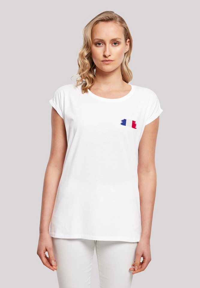 F4NT4STIC T-Shirt France Frankreich Flagge Fahne Print, Das Model ist 170  cm groß und trägt Größe M