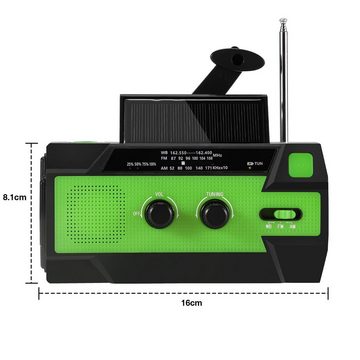 Bettizia Radios,Solarradio,Tragbares Notradio Solar AM/FM Handkurbel 4000mAh Radio