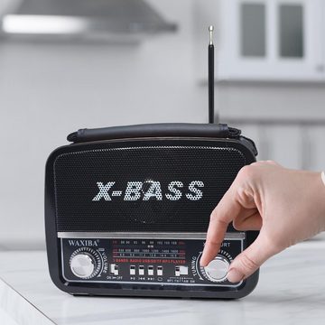 Retoo Nostalgie Retro Radio USB SD FM Vintage Kofferradio Küchenradio Retro-Radio (USB, AUX, SD, FM-tuner, Frequenzvielfalt, Hohe Klangqualität, Energieoptionen, Tragbarkeit)