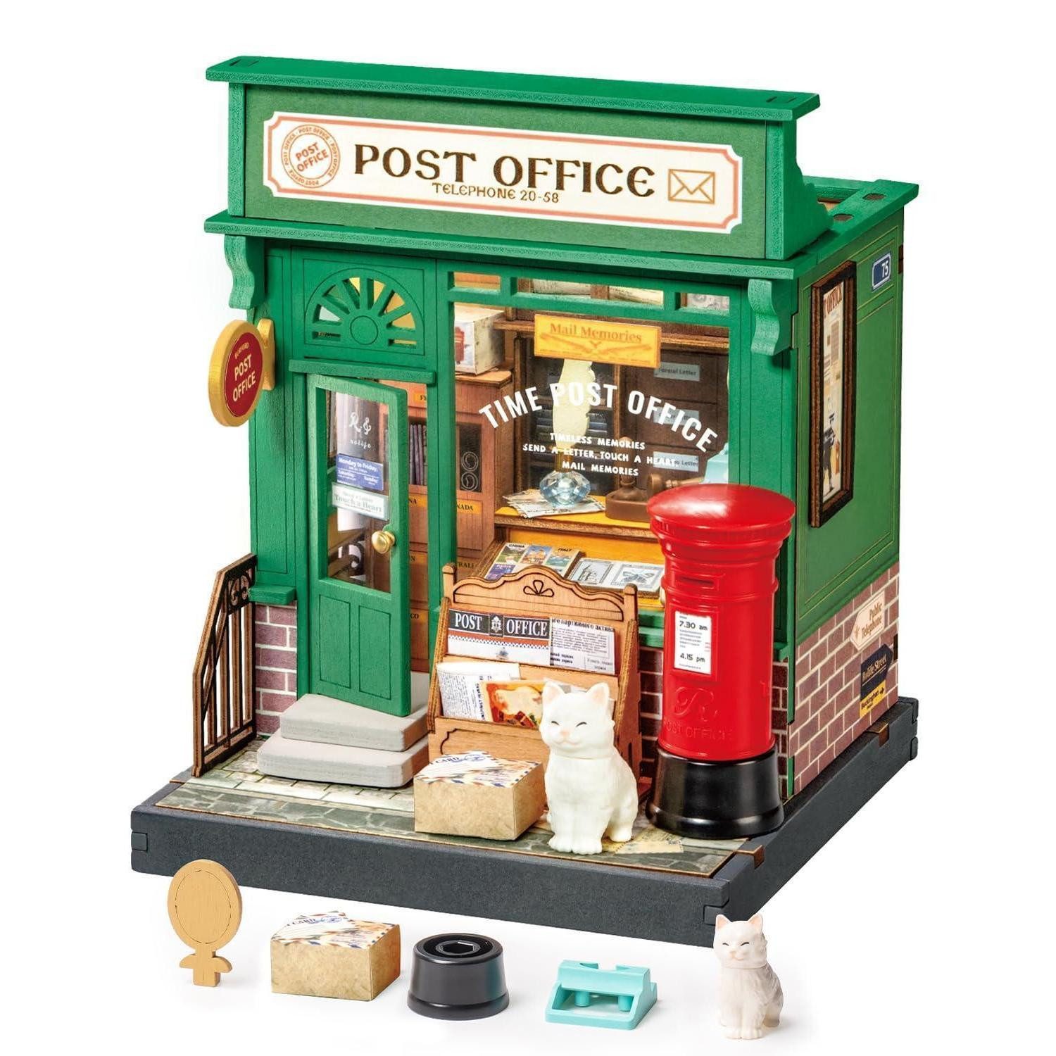 LuxusKollektion Kreativset Miniatur Haus Bausatz Century Post Office grün