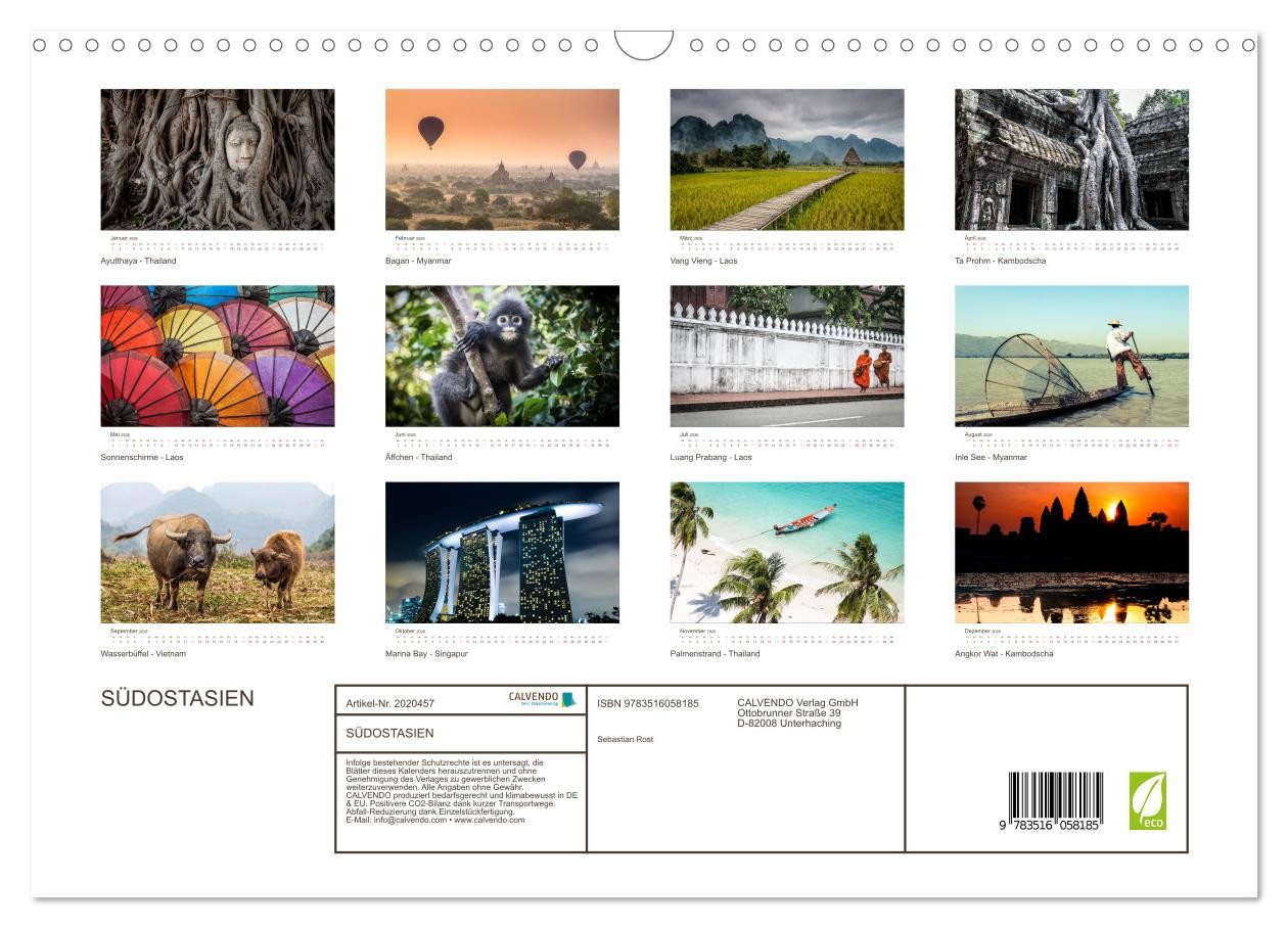 Thumbnail - CALVENDO Wandkalender SÜDOSTASIEN (Wandkalender 2026 DIN A3 quer), CALVENDO Monatskalender