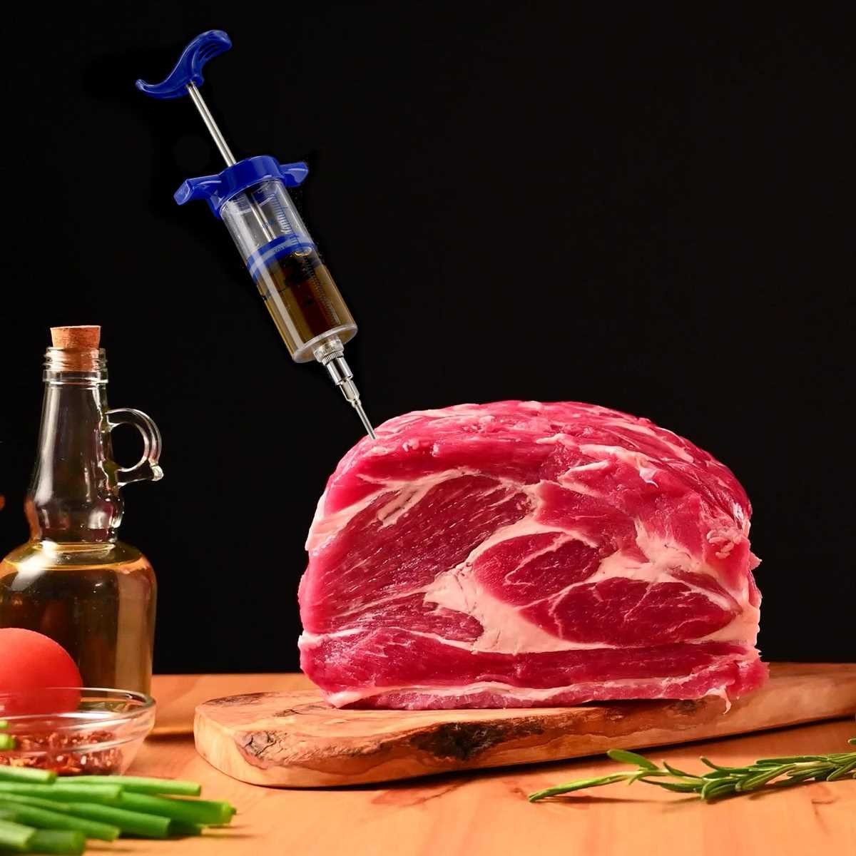 Lantelme Marinierspritze Edelstahl 50ml Grill Fleisch Marinaden Gewürz Spritze Bratenspritze, abnehmbare Nadel aus Edelstahl, Gehäuse zum leichten reinigen