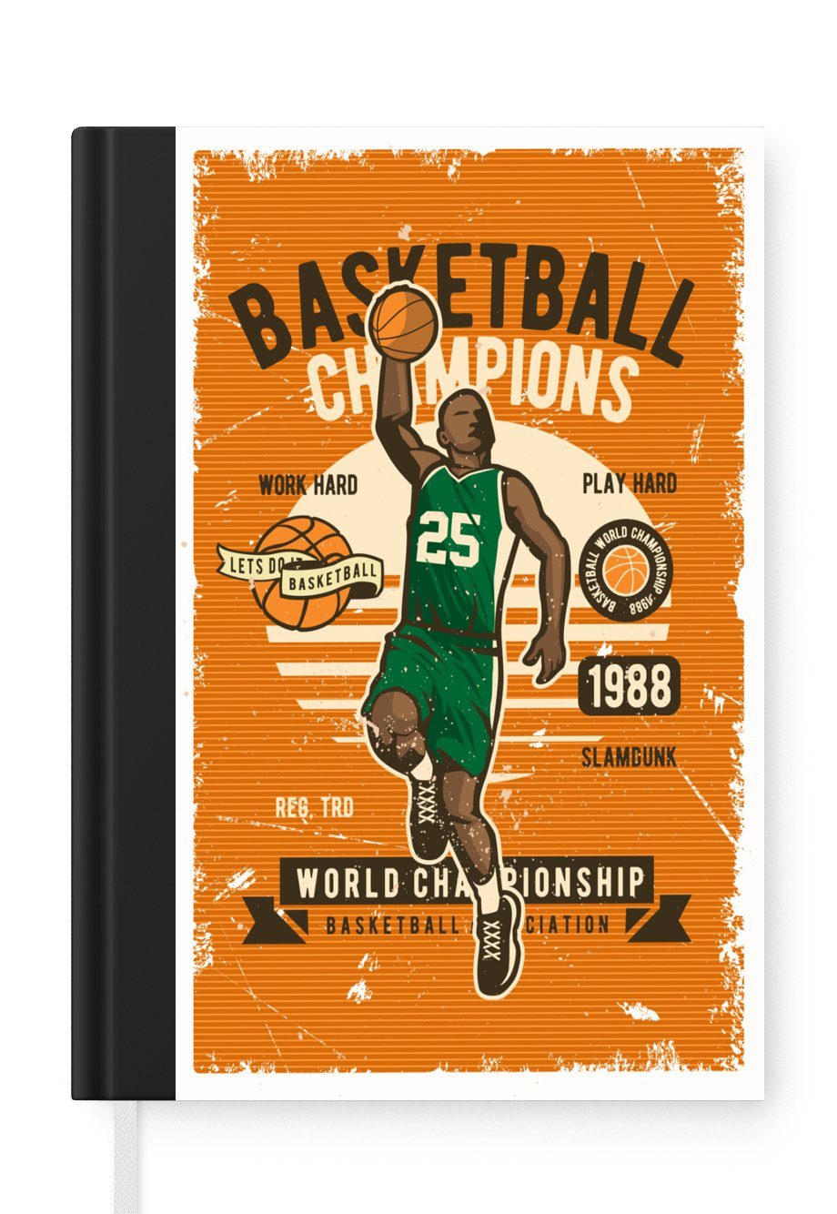 - Haushaltsbuch Sport 98 Mancave Basketball Notizheft, - Retro, Merkzettel, Notizbuch Seiten, Journal, A5, MuchoWow - Tagebuch,