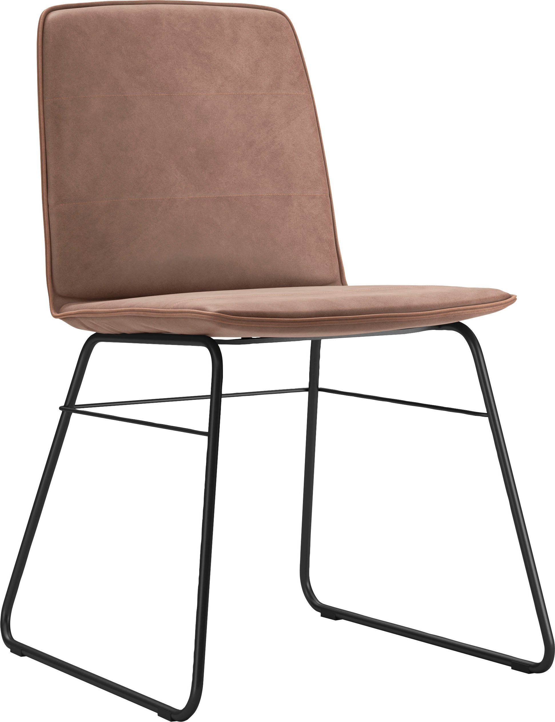 freistil ROLF BENZ Schalenstuhl 118, Stahlrohraußengestell tiefschwarz mit Husse