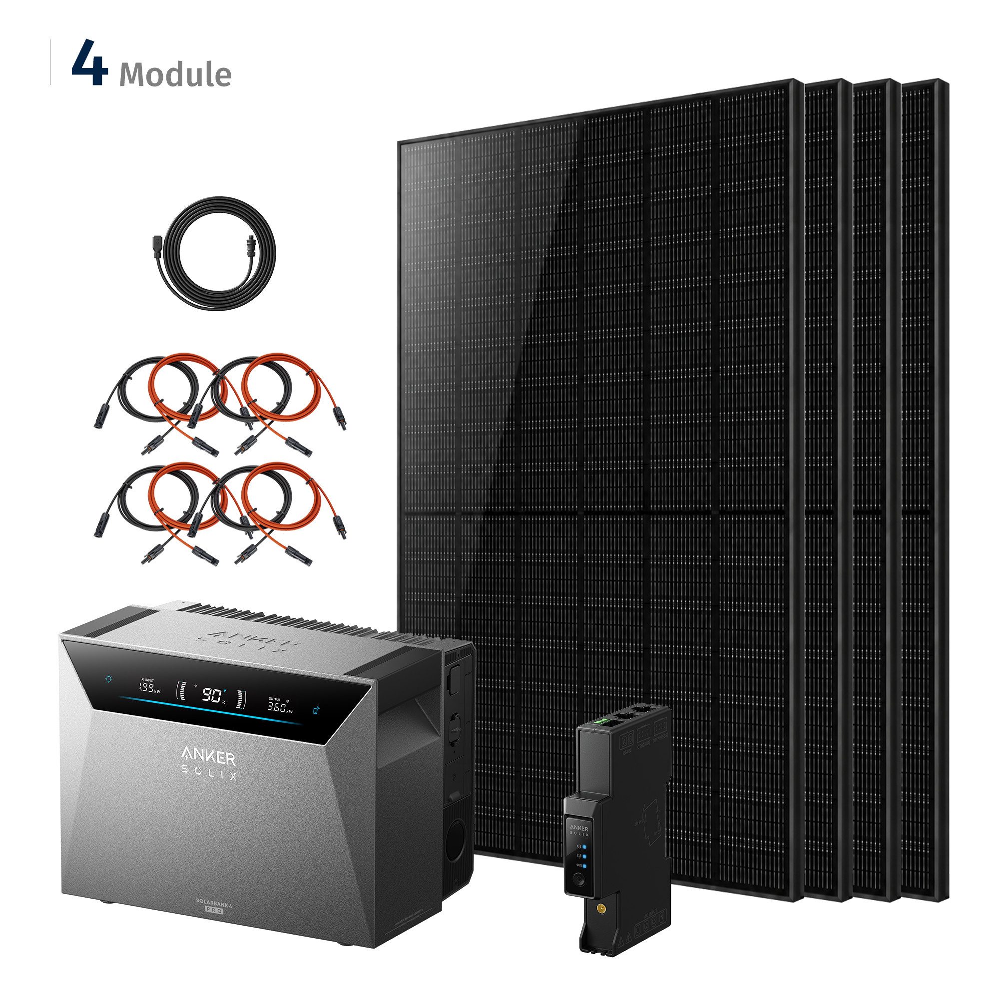 SolarMars Balkonkraftwerk mit Speicher Anker SOLIX Solarbank 4 E5000 Pro, 2000Wp