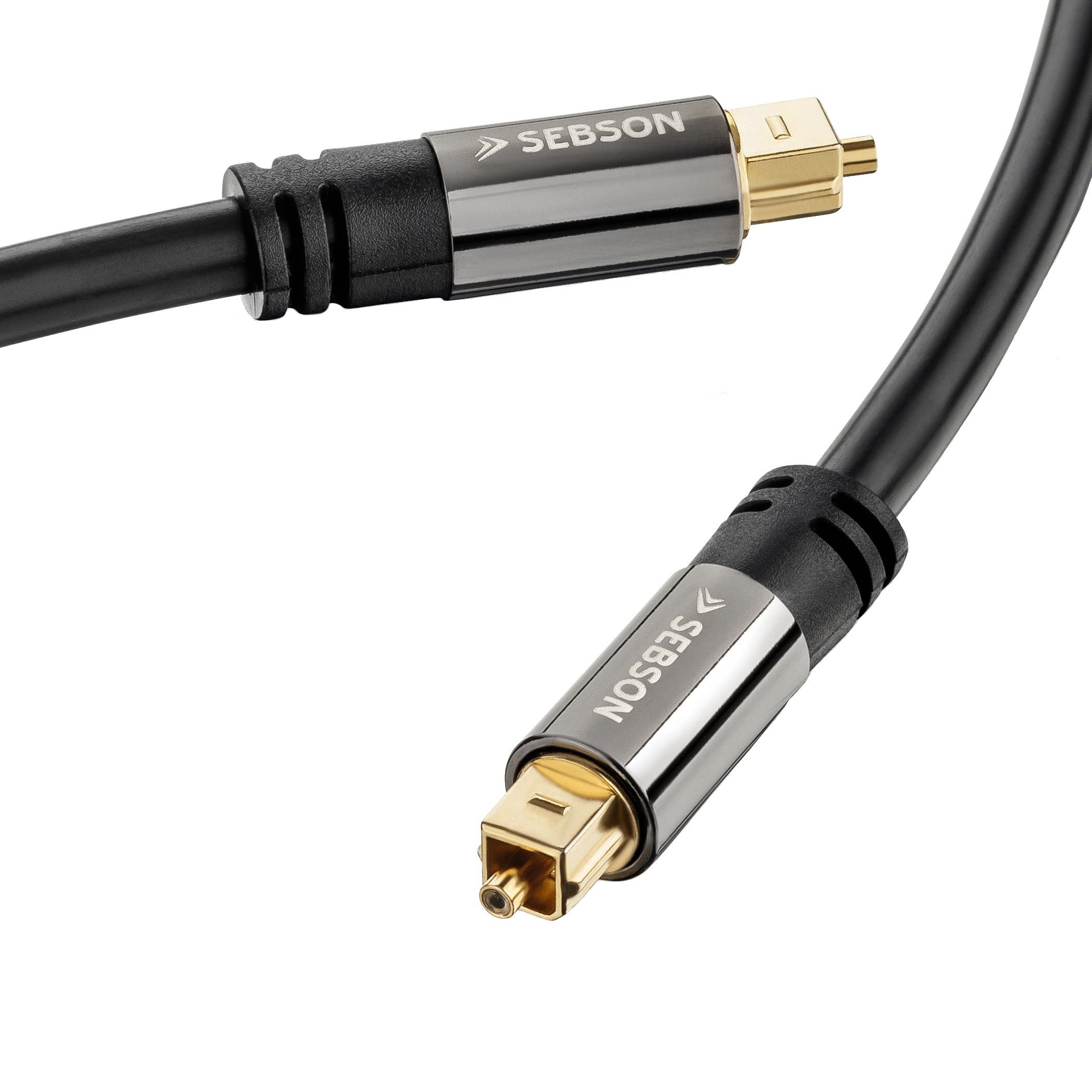 SEBSON Optisches Kabel 2m - Toslink Audiokabel digital für Soundbar, TV, HiFi Optisches-Kabel, (200 cm)