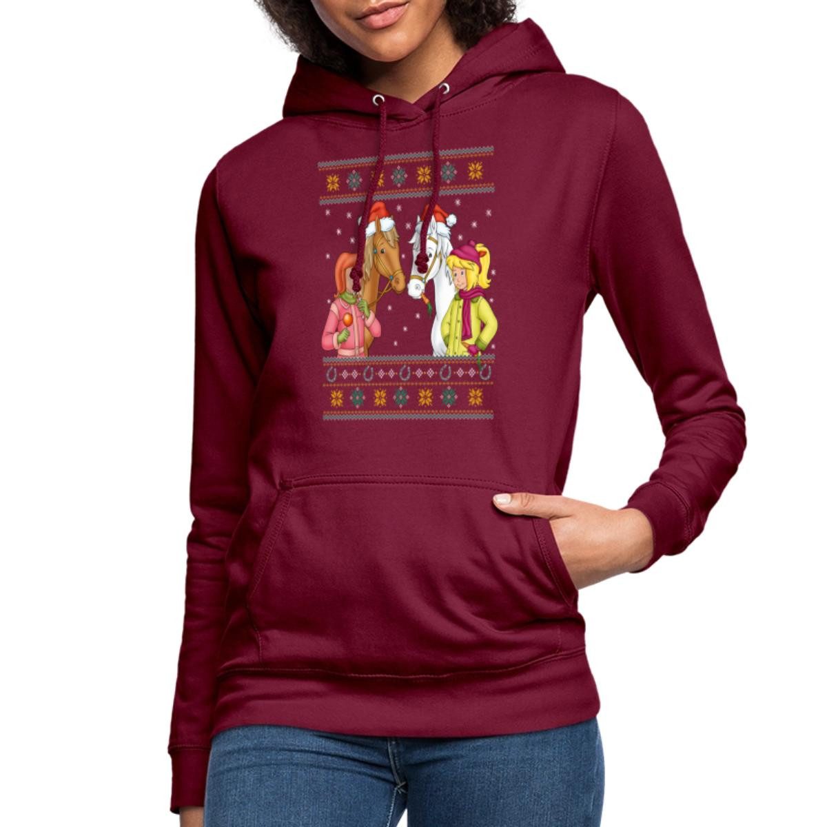 Spreadshirt Hoodie Bibi und Tina Amadeus Sabrina Weihnachts-Design Damen Hoodie (1-tlg)