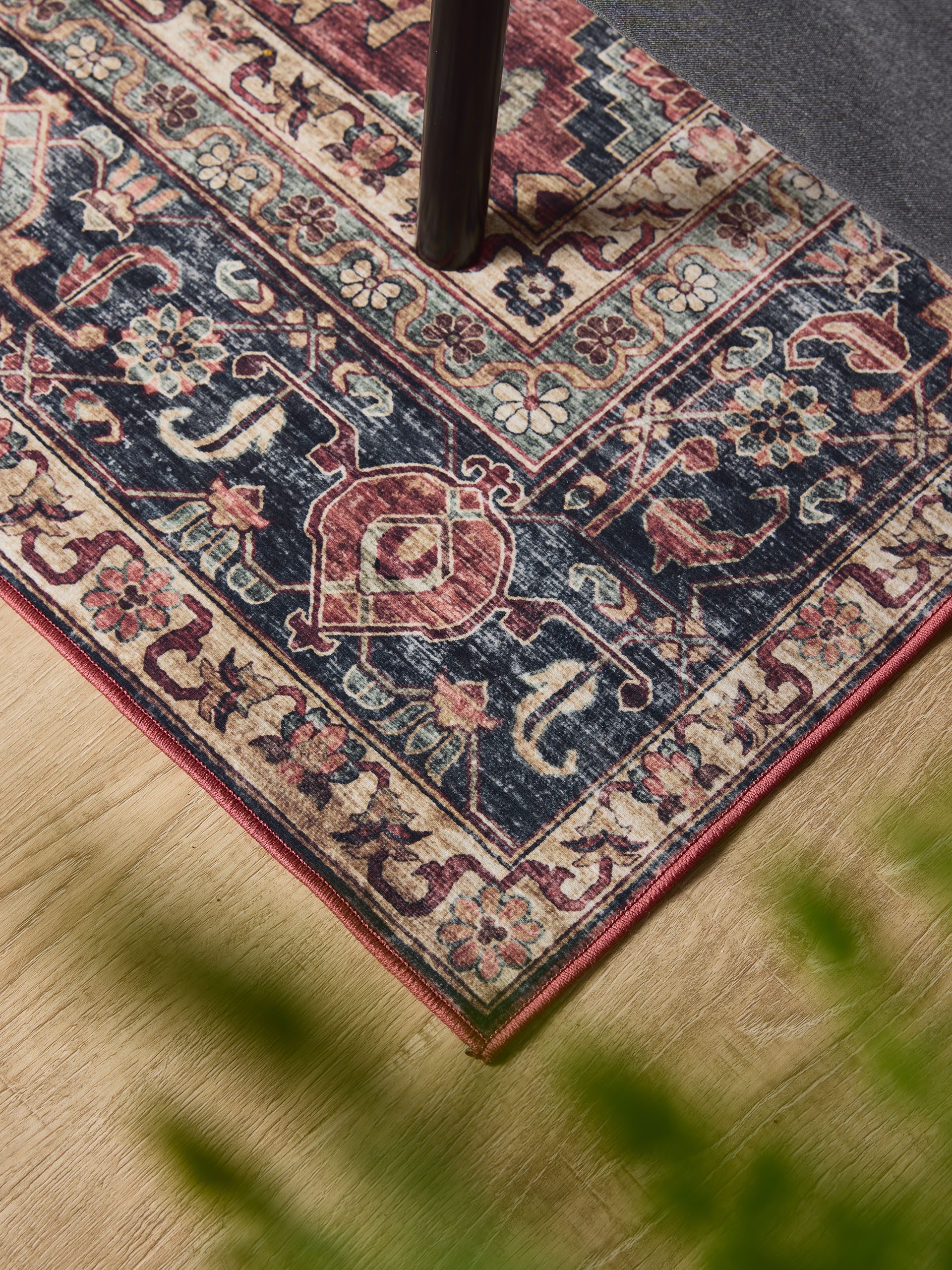 Interiyou Teppich Gent, Rechteckig, Höhe: 5 mm, Vintage Kurzflor für Wohnzimmer, Schlafzimmer, waschbar, pflegeleicht