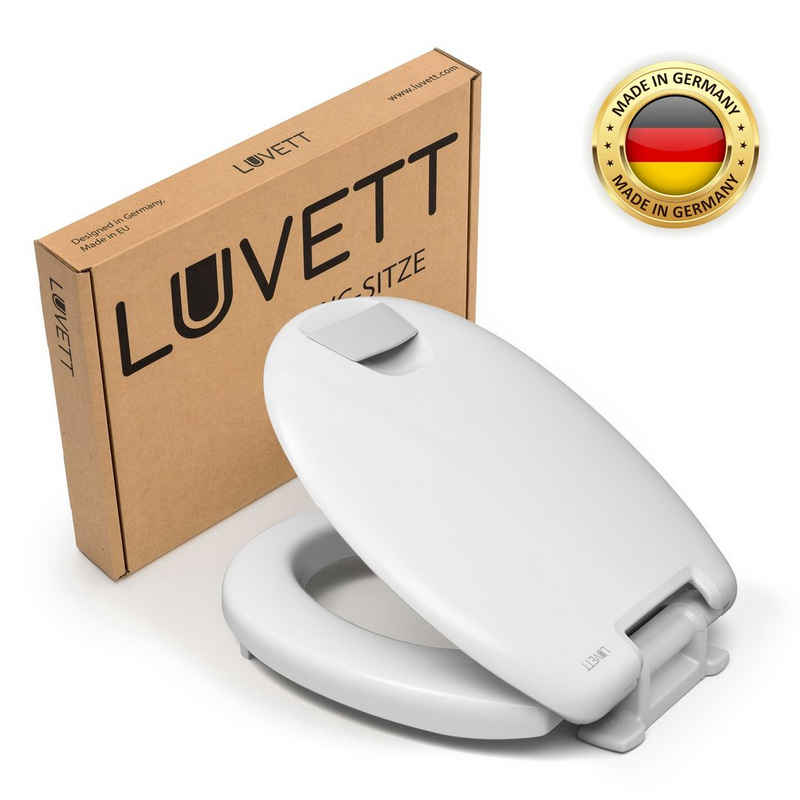 LUVETT WC-Sitz Senioren C601 (SolidFix® Befestigung), mit Absenkautomatik, Sitzerhöhung 5 cm