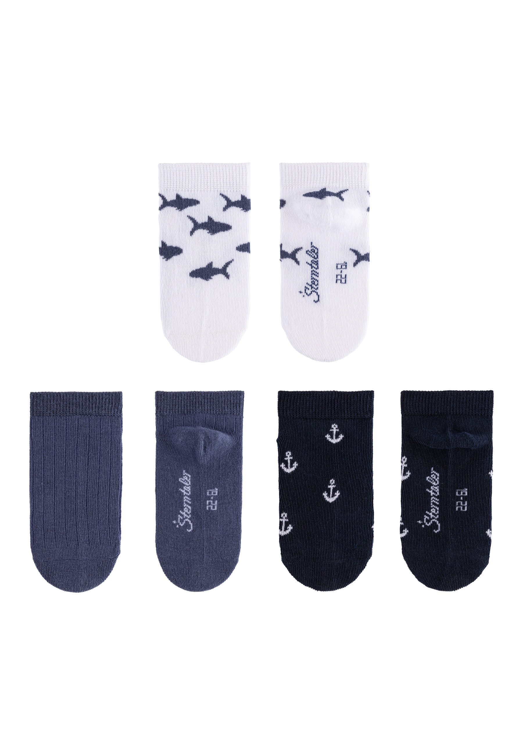 Sterntaler® Sneakersocken Sneaker-Socken 3er-Pack Haie (3-Paar) günstig online kaufen