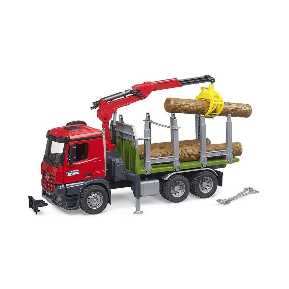 Bruder® Spielzeug-LKW 03669 MB Arocs, (Set, 6-tlg), Holztransport mit Ladekran Greifer und 3 Baumstämmen Forstwirtschaft