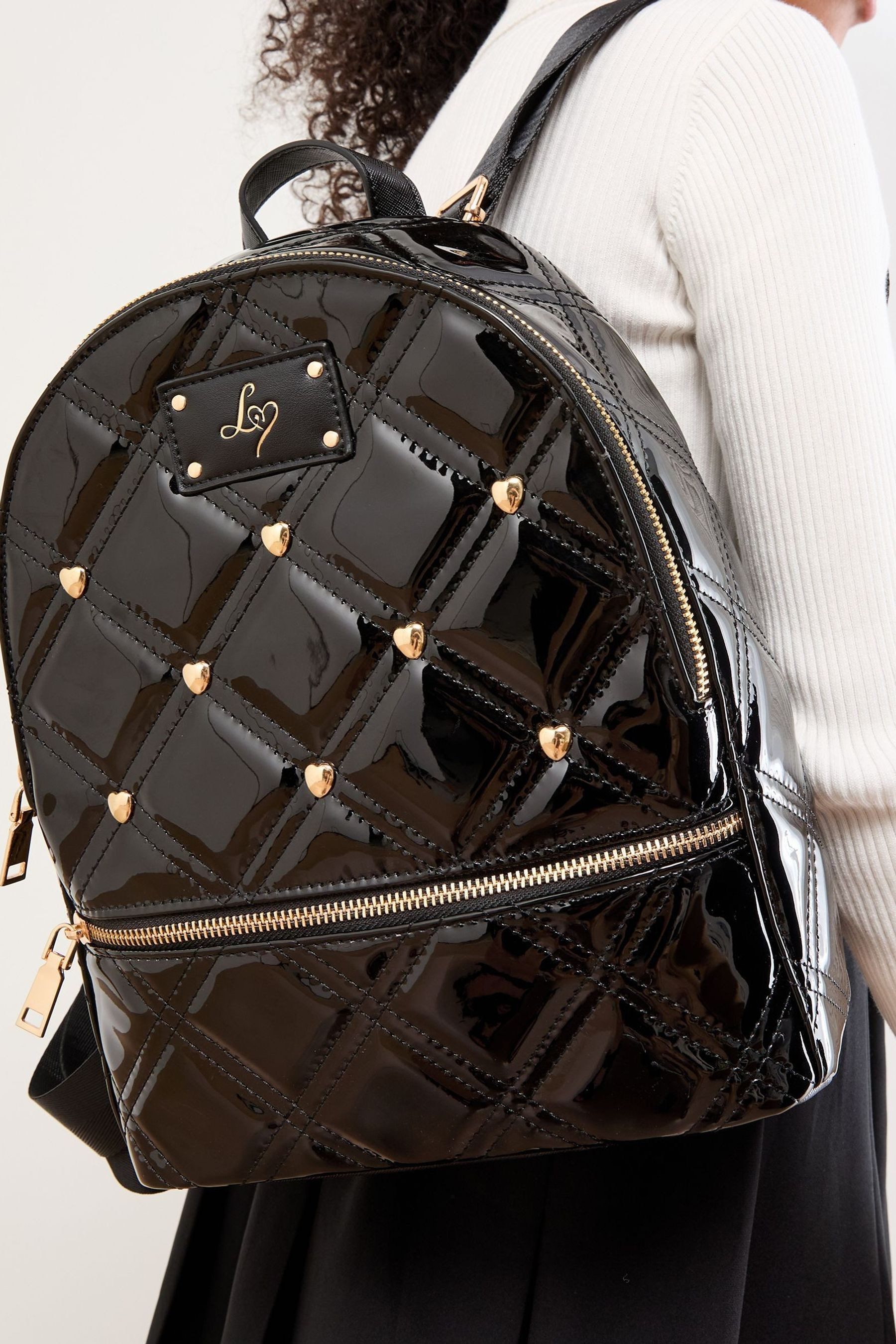 LIPSY Rucksack Lipsy Gesteppter Schulrucksack in Lackoptik (1-tlg)