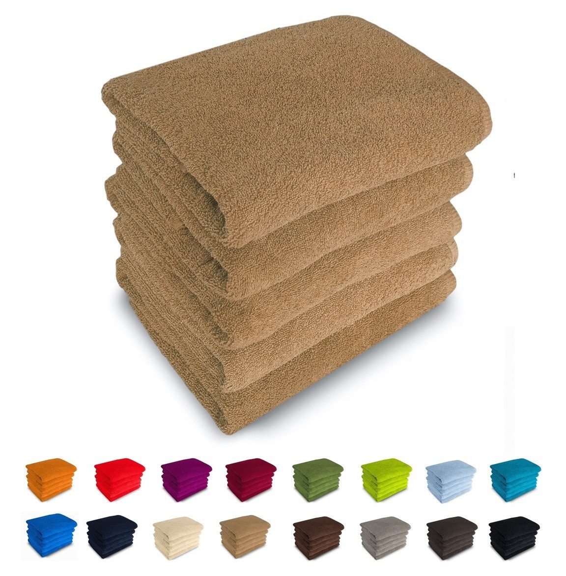 MatratzenL.A.B® Duschtücher 70x140 cm Rimini 500 g/m², 100% Baumwolle (Duschtücher), Badetücher, Frotee, 23 Farben, mit Aufhänger, einzeln verpackt