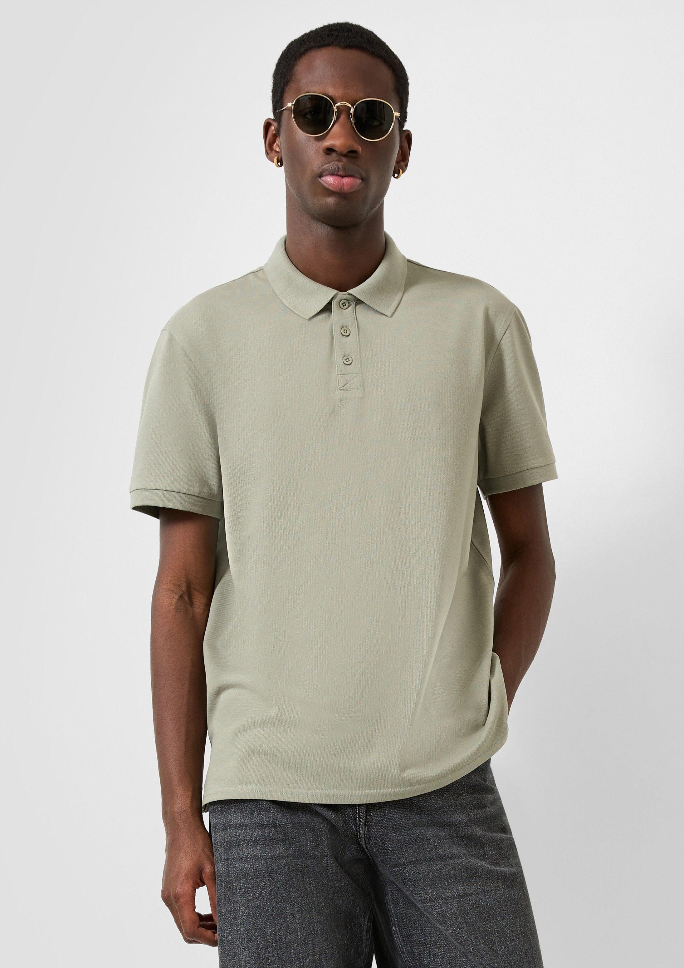 QS Kurzarmshirt Polo-Shirt Poloshirt aus Piqué