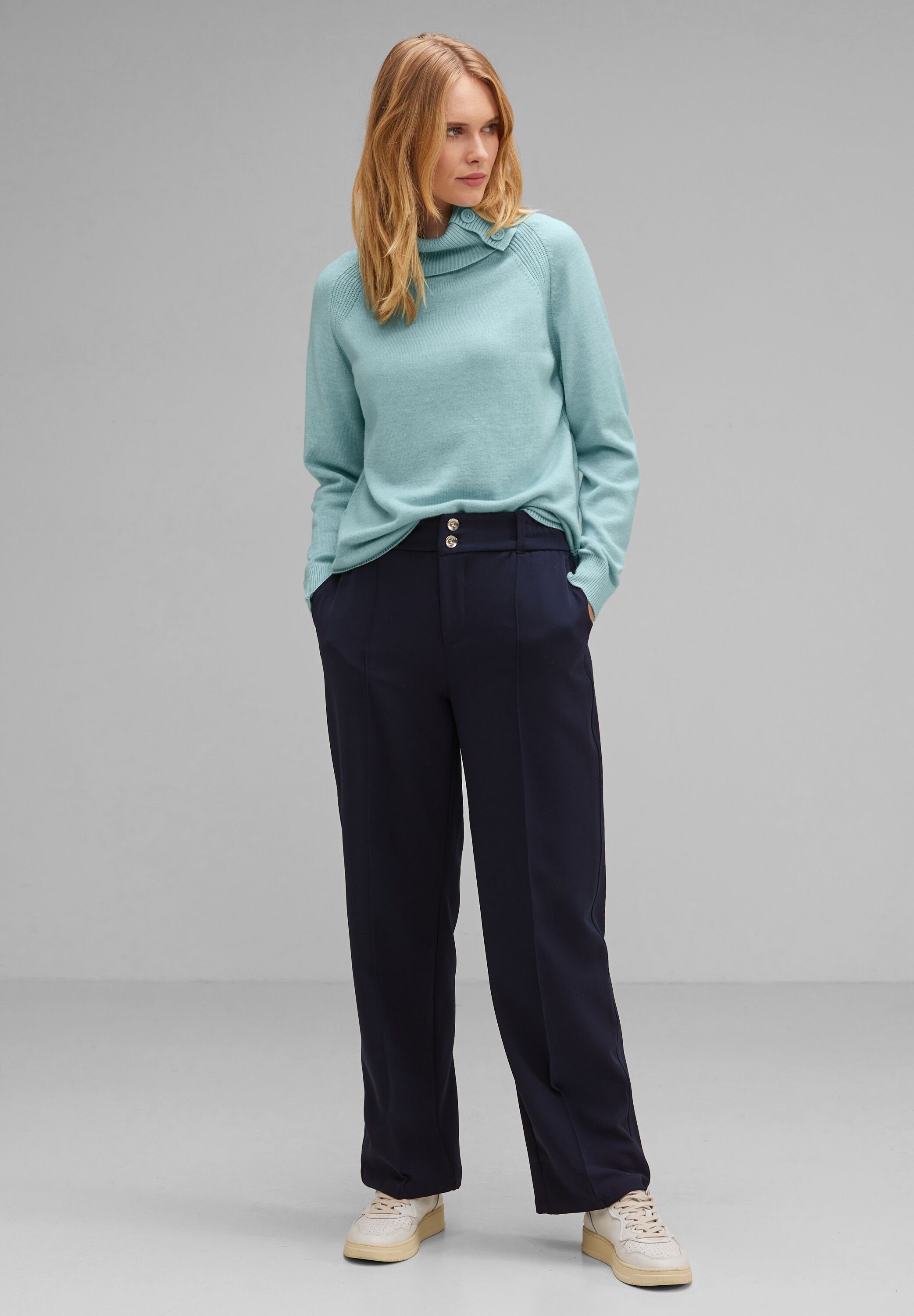 STREET ONE Rollkragenpullover aus softem Materialmix